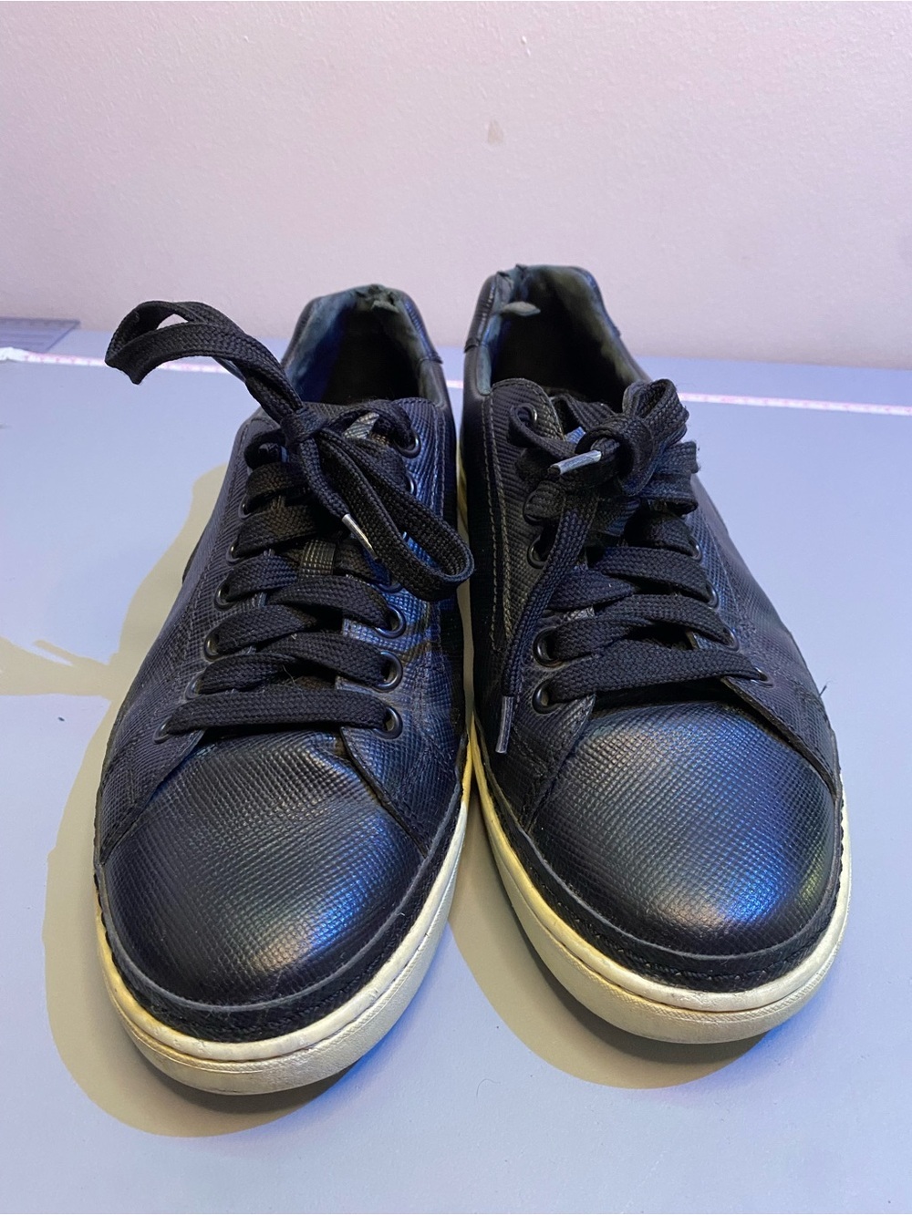 Prada Authentic sneakers Men shoes US 8.5 casual gray leather low tops